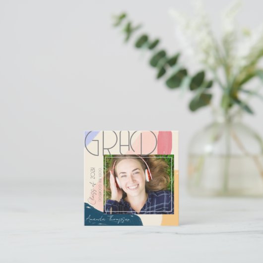 Klasse 2025 Einladung des Mini-Foto-Abschlusses (Stehend Vorderseite)