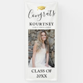 Klasse 2025 Elegante Foto Abschluss Door Banner (Vertikal)
