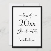 Klasse 2025: Elegante Partei für Schwarz-weiße Aus Einladung (Vorderseite)