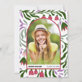 Klasse 2025 farbenfrohe Retro-Blume Abschluss Einladung (Rückseite)