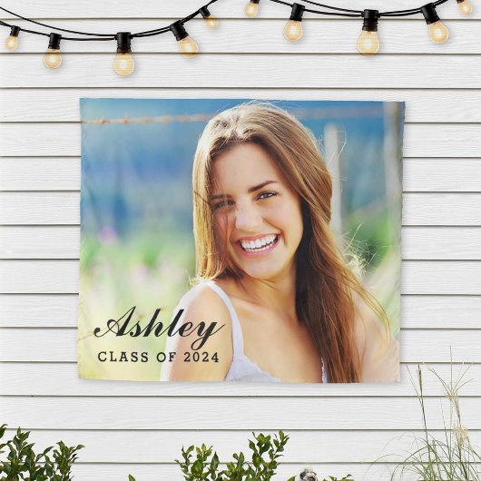 Klasse 2025 Foto-Abschluss für Hochschulabsolvente Wandteppich