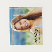 Klasse 2025 Foto-Abschluss für Hochschulabsolvente Wandteppich (Vorderseite)