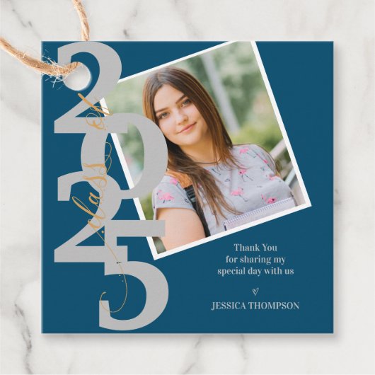 Klasse 2025 Foto Dankeschön Message Abschluss Geschenkanhänger (Vorderseite)