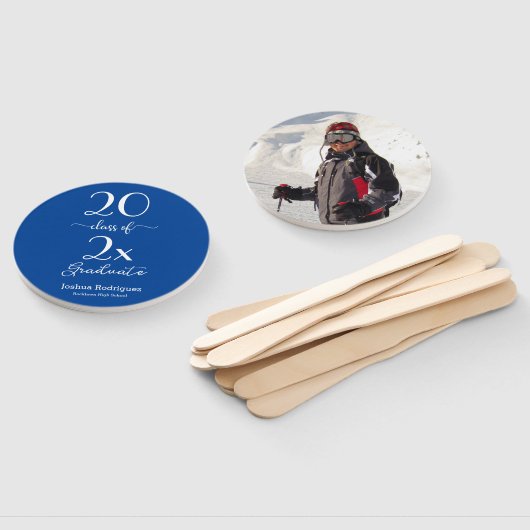 Klasse 2025 Foto mit blauer Farbe Fächer (Non-assembled)