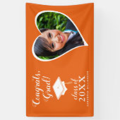 Klasse 2025 Foto Orange und White Abschluss Banner (Vertikal)