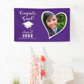 Klasse 2025 Grad Foto Lila Weißer Abschluss Banner (Insitu)