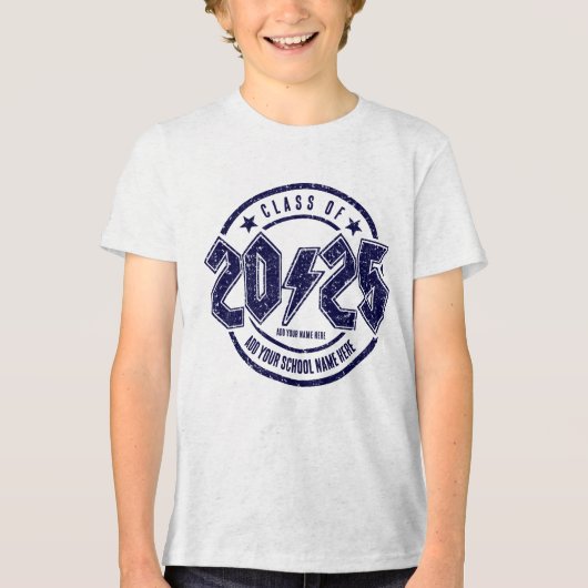 Klasse 2025 Grad Tri-Blend Shirt (Vorderseite)