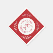Klasse 2025 Graduate Chic Red White Botanical Serviette (Ecke)