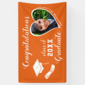 Klasse 2025 Graduate Foto Orange Abschluss Banner (Vertikal)