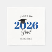 Klasse 2025 Graduate Modern Blue Serviette (Vorderseite)
