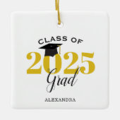 Klasse 2025 Graduate Modern Gold and Black Keramikornament (Vorderseite)