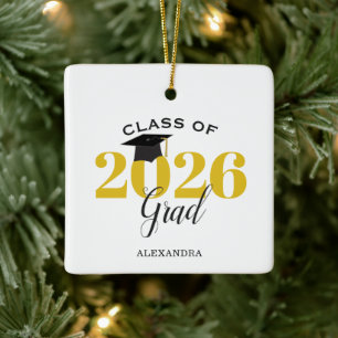 Klasse 2025 Graduate Modern Gold and Black Keramikornament