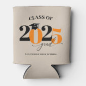 Klasse 2025 Graduate Modern Orange Dosenkühler (Vorderseite)