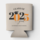 Klasse 2025 Graduate Modern Orange Dosenkühler (Rückseite)