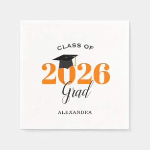 Klasse 2025 Graduate Modern Orange Serviette