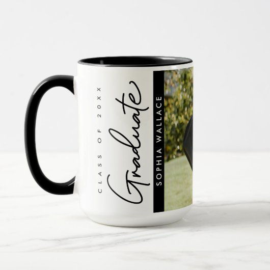 Klasse 2025 Graduate Modern Simple custom Foto Tasse (Links)