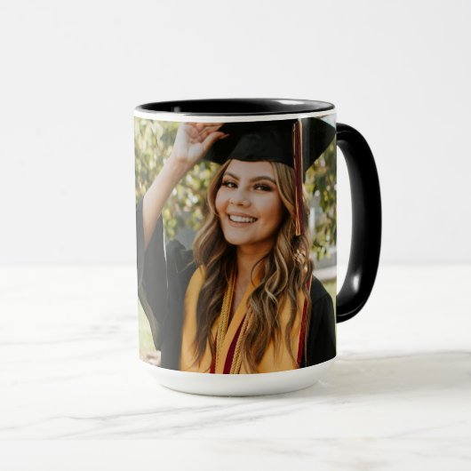 Klasse 2025 Graduate Modern Simple custom Foto Tasse (VorderseiteRechts)
