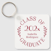 Klasse 2025 Graduate Name Burgundy Typografy Schlüsselanhänger (Vorderseite)