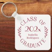 Klasse 2025 Graduate Name Burgundy Typografy Schlüsselanhänger (Vorderseite)