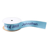 Klasse 2025 Graduate Name Light&Dark Blue Script Satinband (Spule)
