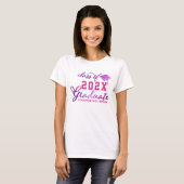 Klasse 2025 Graduate Name Pink Lila Abschluss T-Shirt (Vorne ganz)