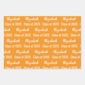 Klasse 2025 Graduate Name Royal Orange and White Geschenkpapier Set (Vorderseite 2)