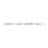 Klasse 2025 Graduate Name White and Black Script Satinband (Vorderseite)