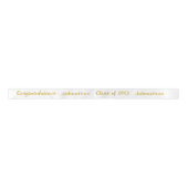 Klasse 2025 Graduate Name White and Gold Script Satinband (Vorderseite)