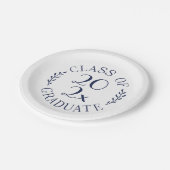 Klasse 2025 Graduate Navy White Graduation Party Pappteller (Schrägansicht)