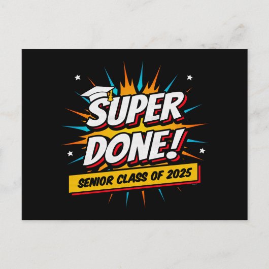 Klasse 2025 Graduate Super Comic Senior 2025 Postkarte (Vorderseite)
