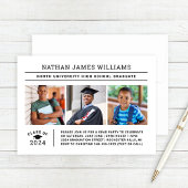 Klasse 2025 Graduate White 3 Foto Abschluss Einladung