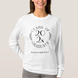 Klasse 2025 Graduate Your School Name Emblem T-Shirt