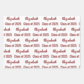 Klasse 2025 Graduate's Name White and Dark Red Geschenkpapier Set (Vorderseite)