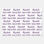 Klasse 2025 Graduate's Name White & Dark Lila Geschenkpapier Set (Vorderseite)