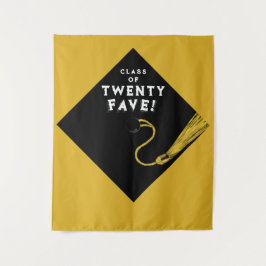 Klasse 2025 Graduationspartei Gold Wandteppich