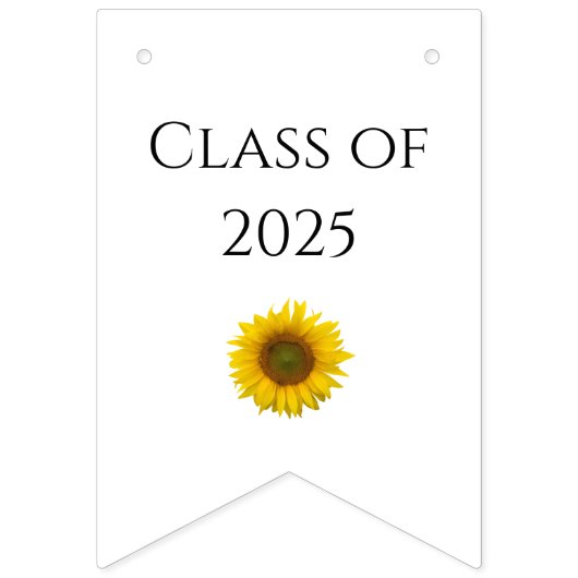 Klasse 2025 Graduationspartei Sonnenblumen Wimpelkette (Zweite Fahne)