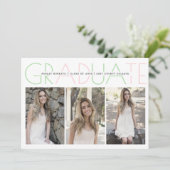 Klasse 2025: grün, rot, Abschluss Foto Einladung (Stehend Vorderseite)