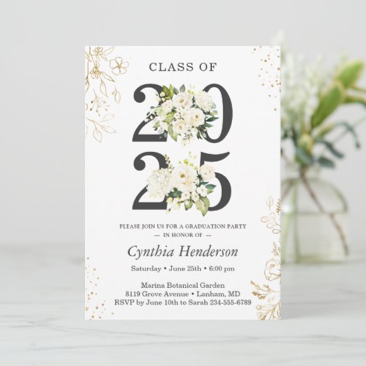 Klasse 2025 Grünpflanzenstudium Einladung (Stehend Vorderseite)