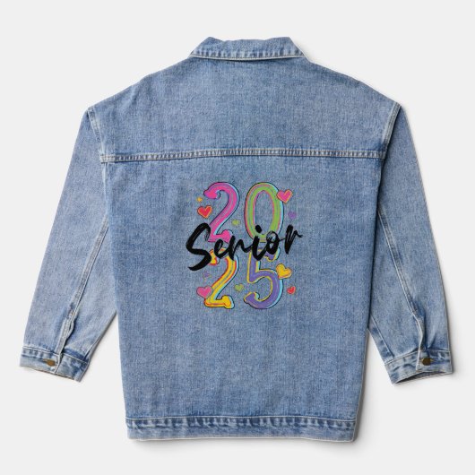 Klasse 2025 Hochrangige Feier Jeansjacke (Rückseite)