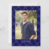 Klasse 2025 Klassischer Navy Blue Foto Abschluss Einladung (Vorderseite)