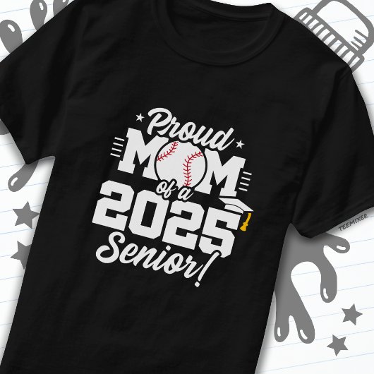 Klasse 2025 Mama Senior Year Baseball Senior 2025 T-Shirt