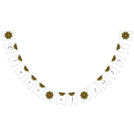 Klasse 2025! Mandala in Gelb & tan Wimpelkette (Alle)