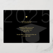 Klasse 2025 minimalistisch elegante 2-Fotos Absolv Folieneinladung (Rückseite)