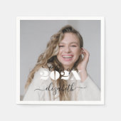 Klasse 2025 Name des Personalisierten Fotos für Ho Serviette (Vorderseite)