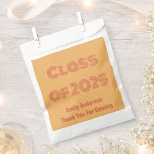 Klasse 2025 Orange Graduate Name Vielen Dank Geschenktütchen