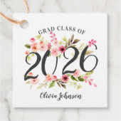 Klasse 2025 Pink Watercolor Blume Abschluss Geschenkanhänger (Vorderseite)