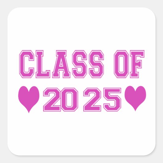 Klasse 2025 quadratischer aufkleber (Vorderseite)