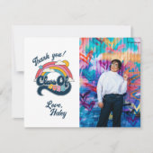 Klasse 2025 Retro Rainbow Colorful Abschluss Dankeskarte (Vorderseite)