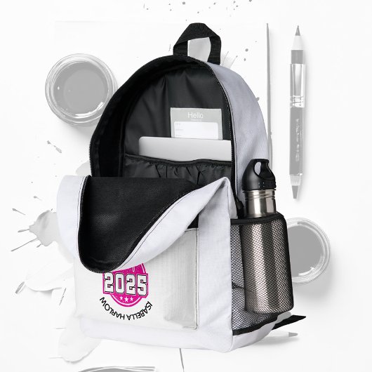 Klasse 2025 Rosa Graduate Name Bedruckter Rucksack