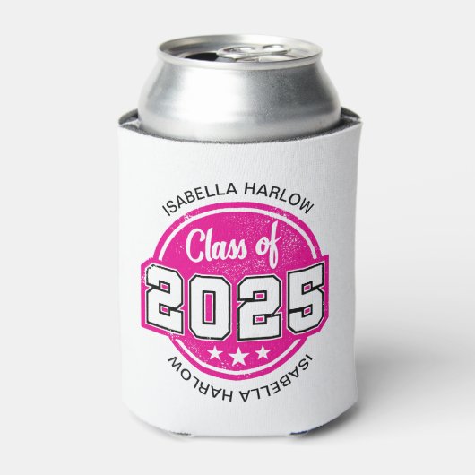 Klasse 2025 Rosa Graduate Name Dosenkühler (Kanne Vorderseite)